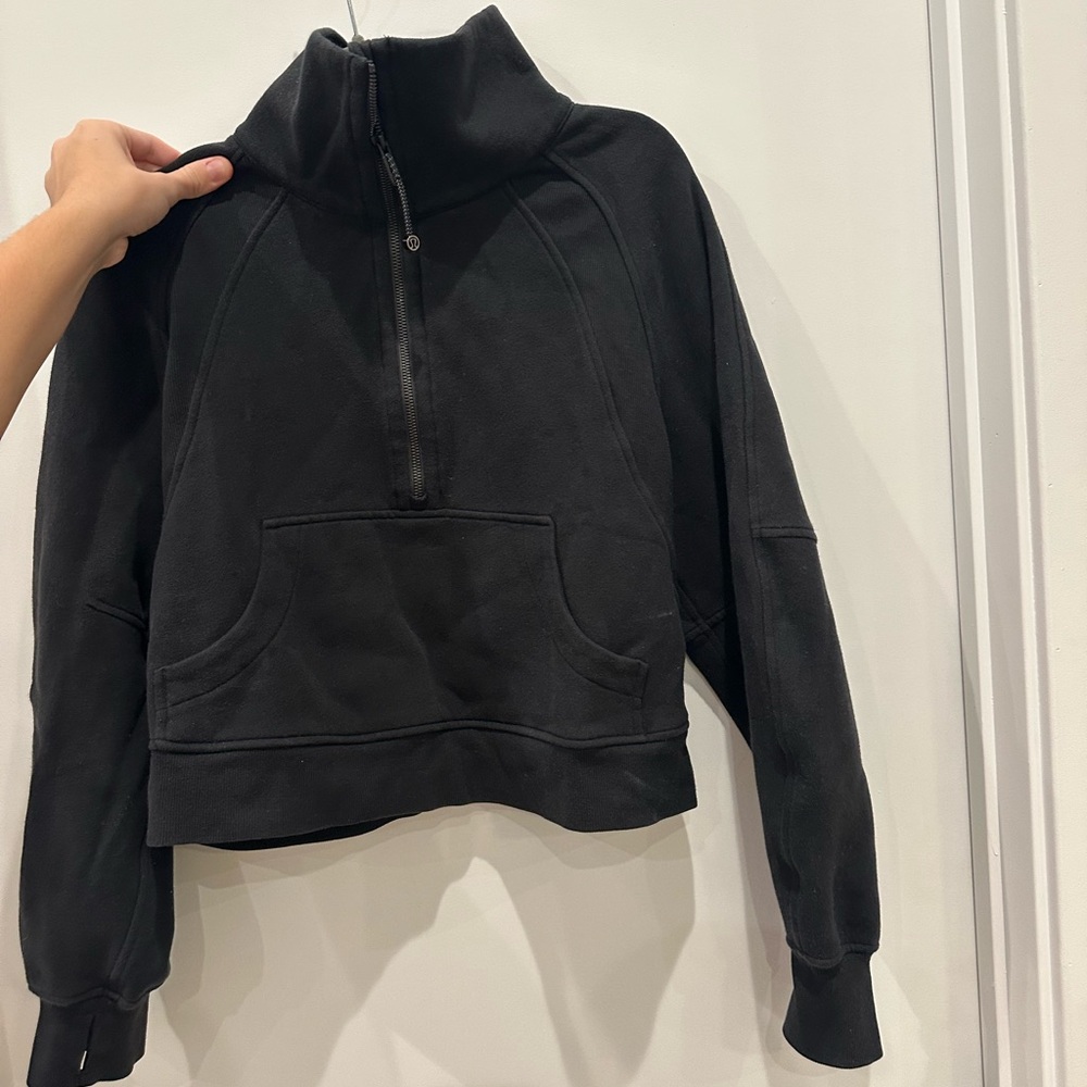 Scuba Oversized Half-Zip Sweatshirt in black